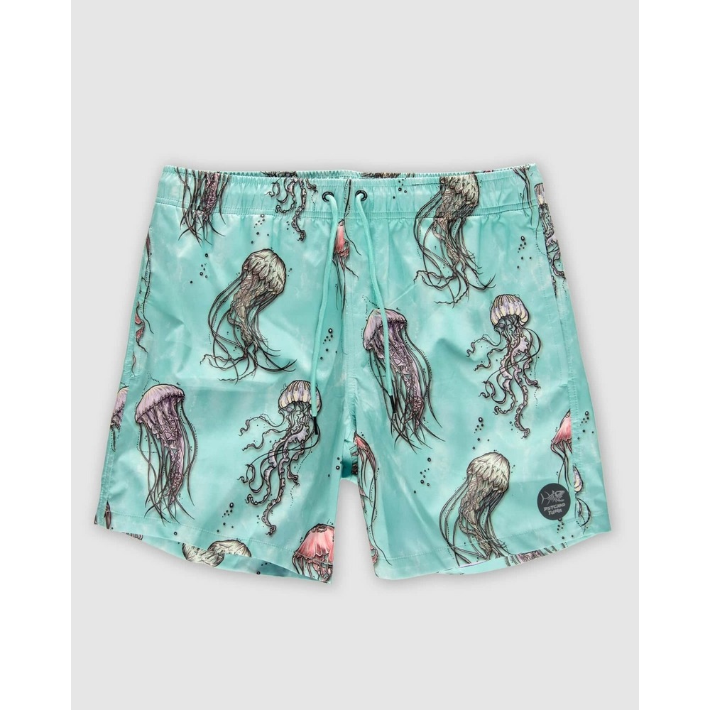 PSYCHO‎ TUNA Psycho Jellyfish Drawstring SWIM BOARD SHORTS Mens Size S. NWT